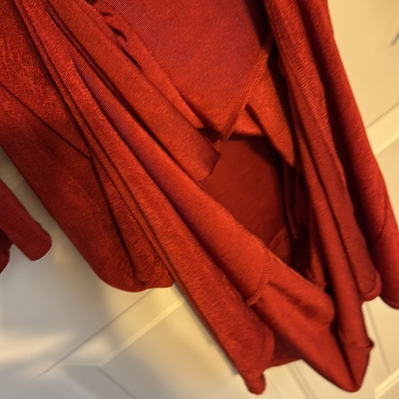 Donna Morgan Women's Ruched Princess Seam Dress Sz 6 Burnt Orange Shimmery - Picture 9 of 9